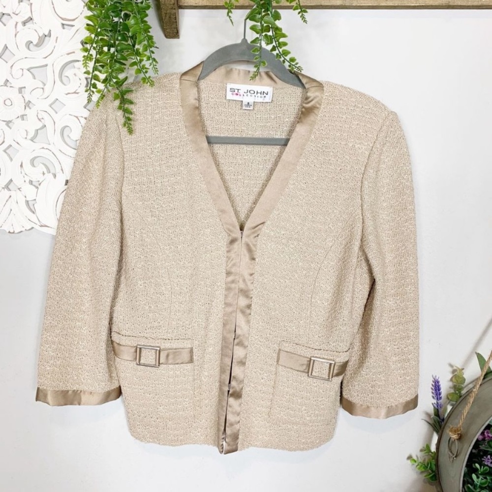 St. John Collection | Silk Trim Jacket, Sz 8